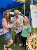 Gracie and Tilly pictured with the Mayor of Ponteland Cllr. Christine Greenwell